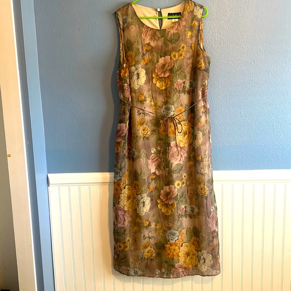 Roses multicolored maxi dress, sleeveless very comfortable